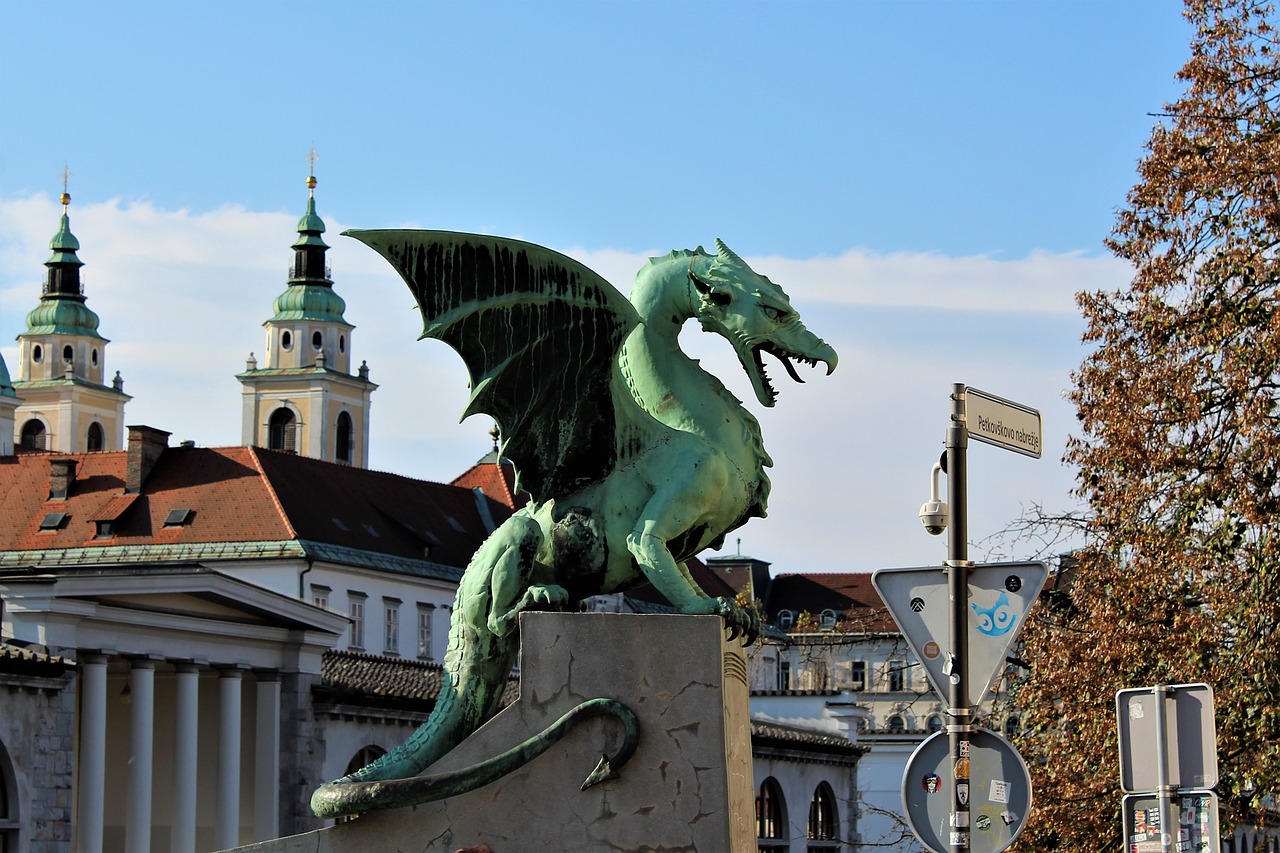 dragon  statue  ljubljana free photo