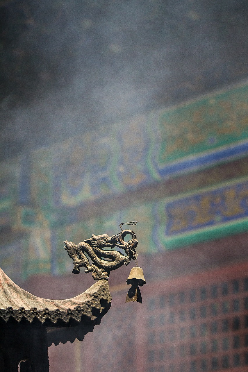 dragon temple incense burner free photo