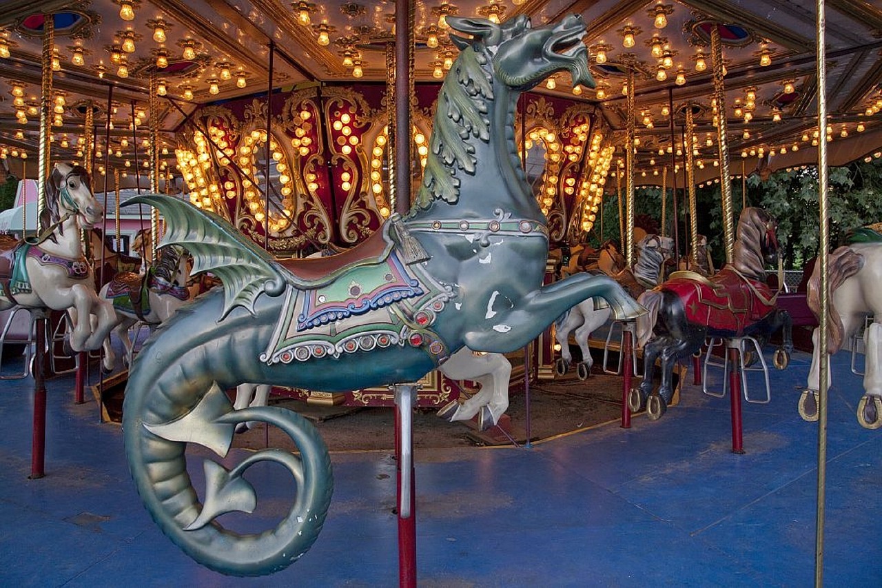 dragon wooden carousel free photo