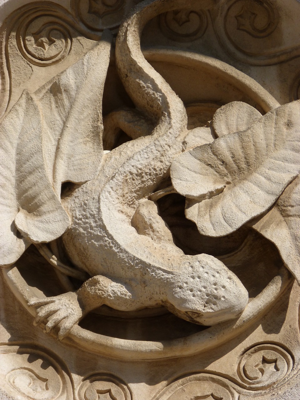 dragon relief sculpture free photo