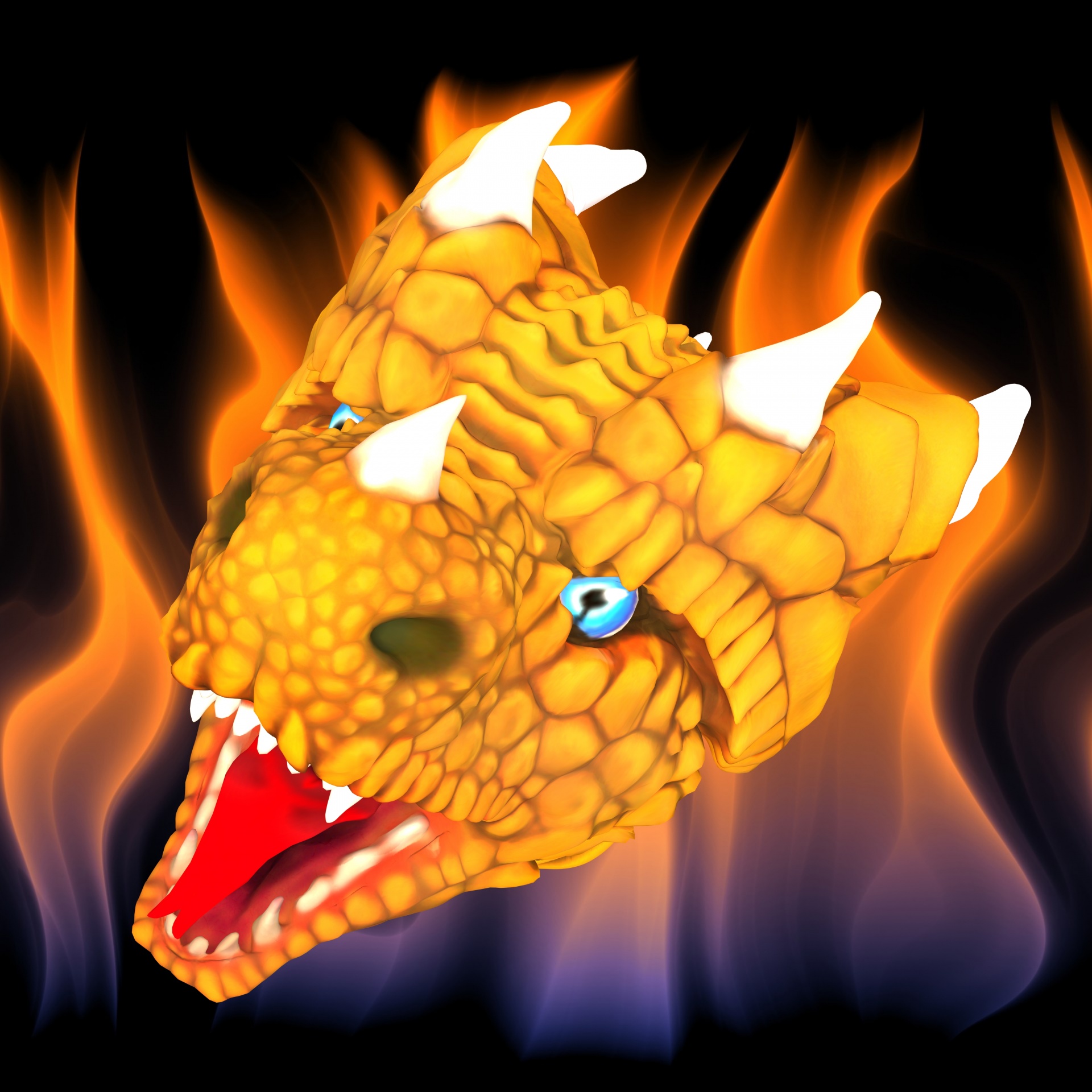 dragon head flames free photo