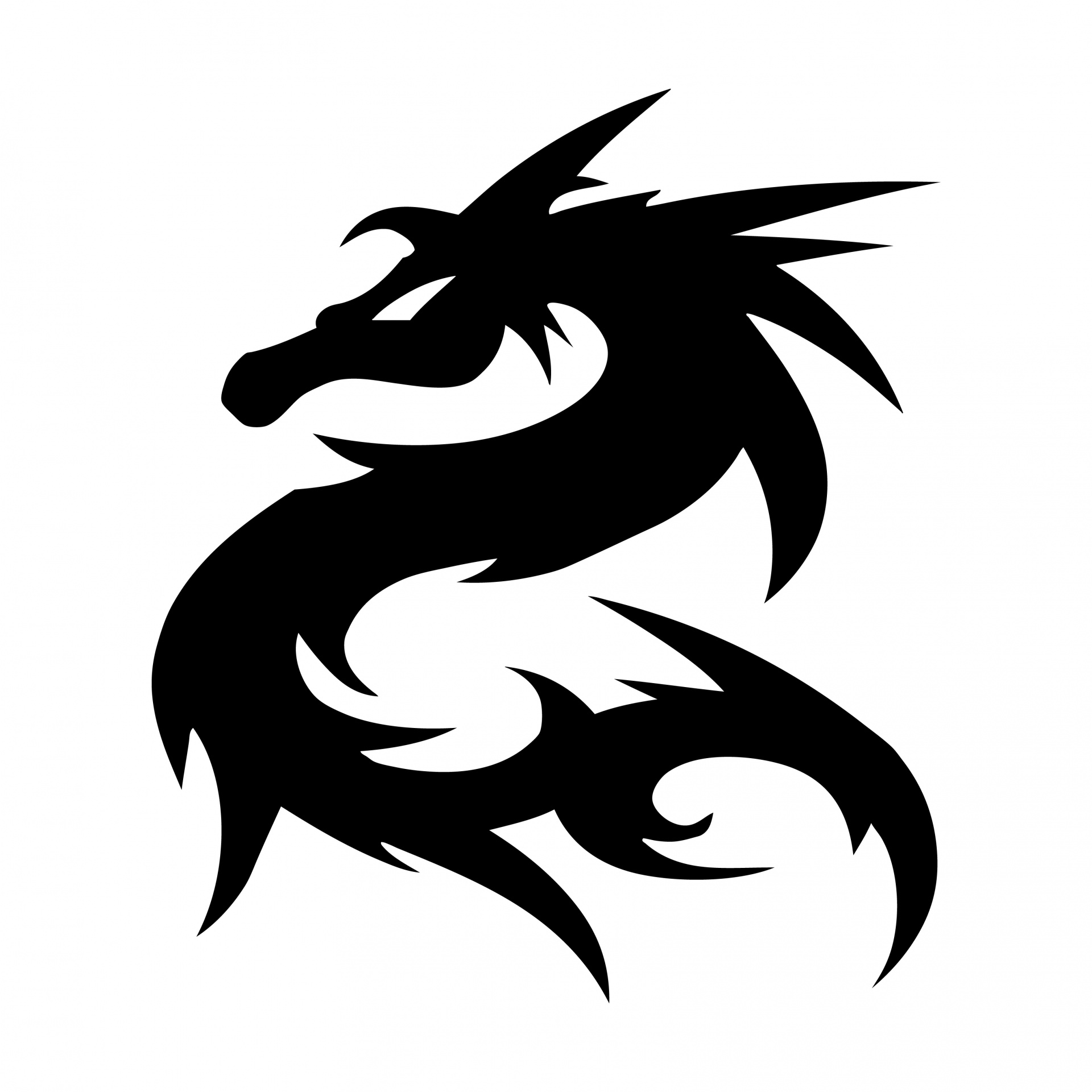 Dragon Tribal Logo Symbol Black Free Image From Needpix Com - silhouette roblox cute logo