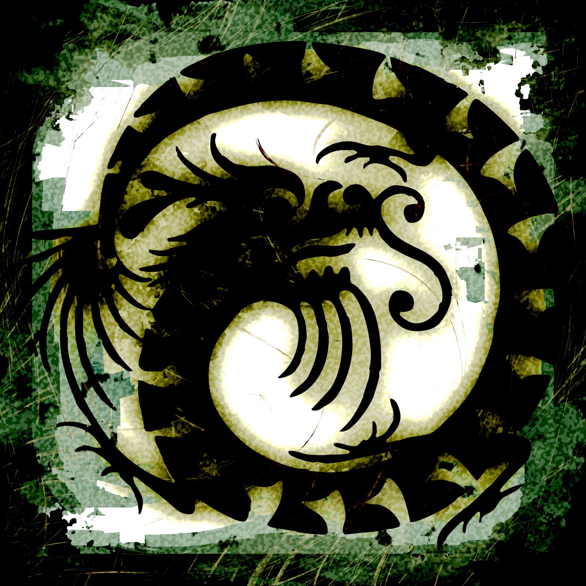 dragon painting green free photo