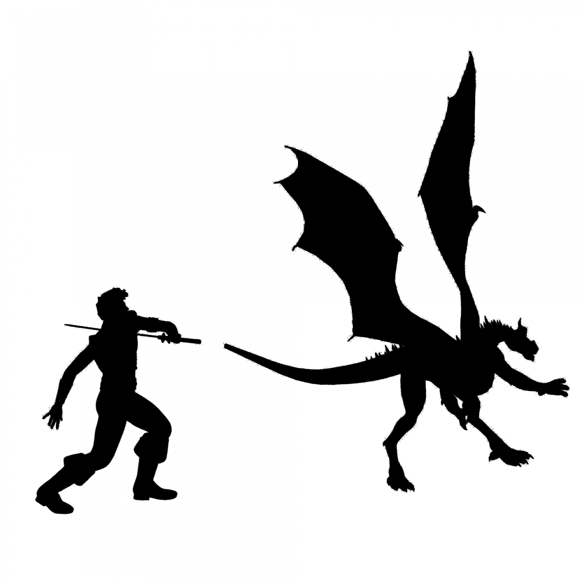 dragon slayer silhouette free photo