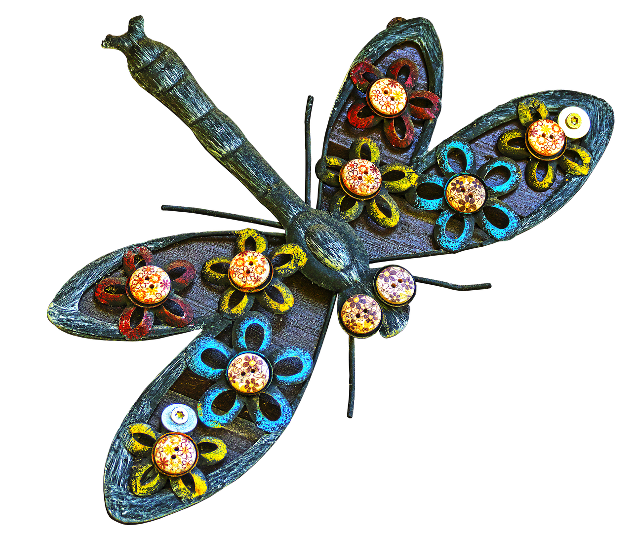 dragonfly art object wall decoration free photo