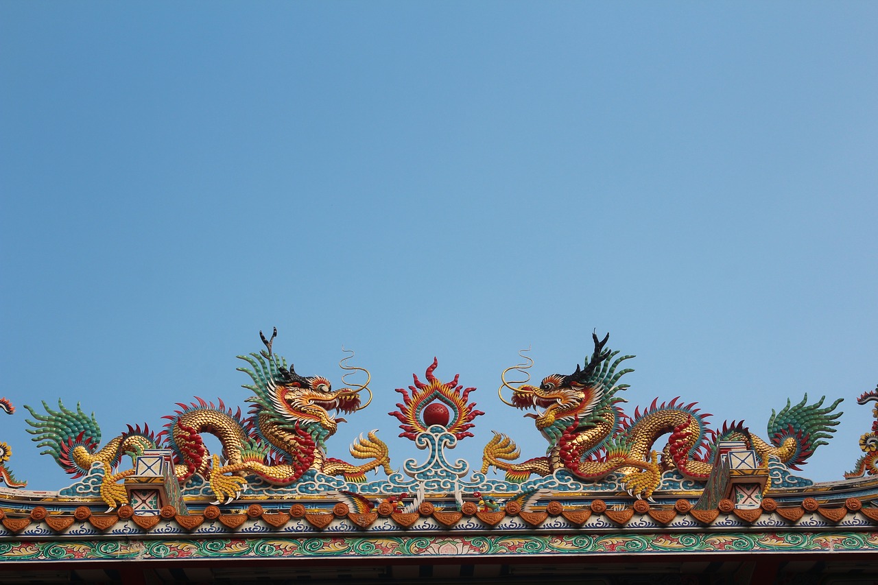 dragons asia roof complete free photo