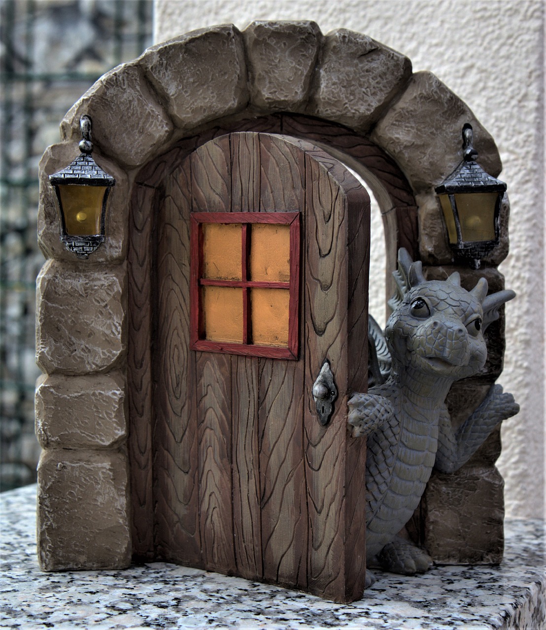 dragon's gate  dragon  window free photo