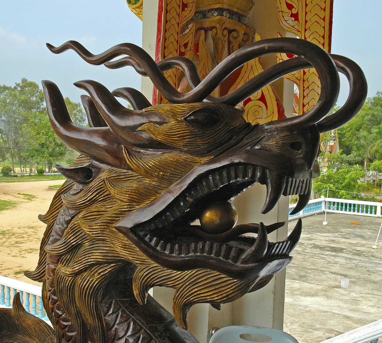 dragon's head dragons wood free photo