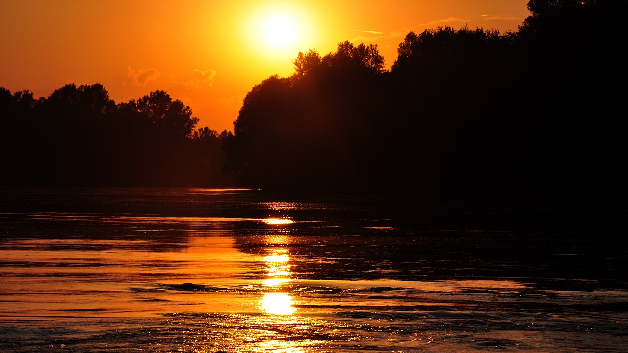 drava sunset river free photo