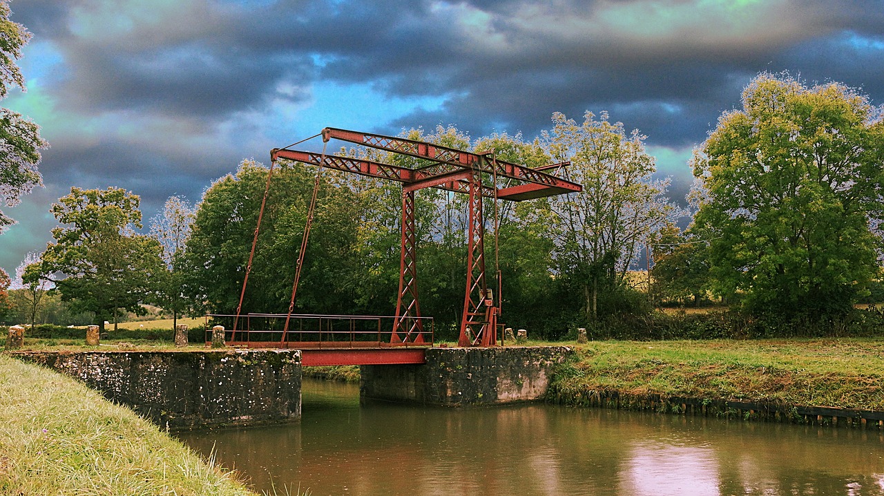 drawbridge movable bridge the nivernais canal free photo