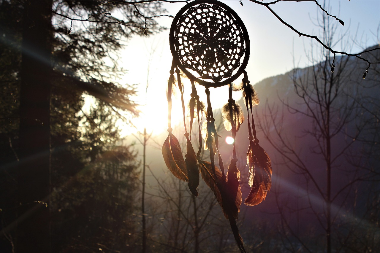 dream catcher feather sunset free photo