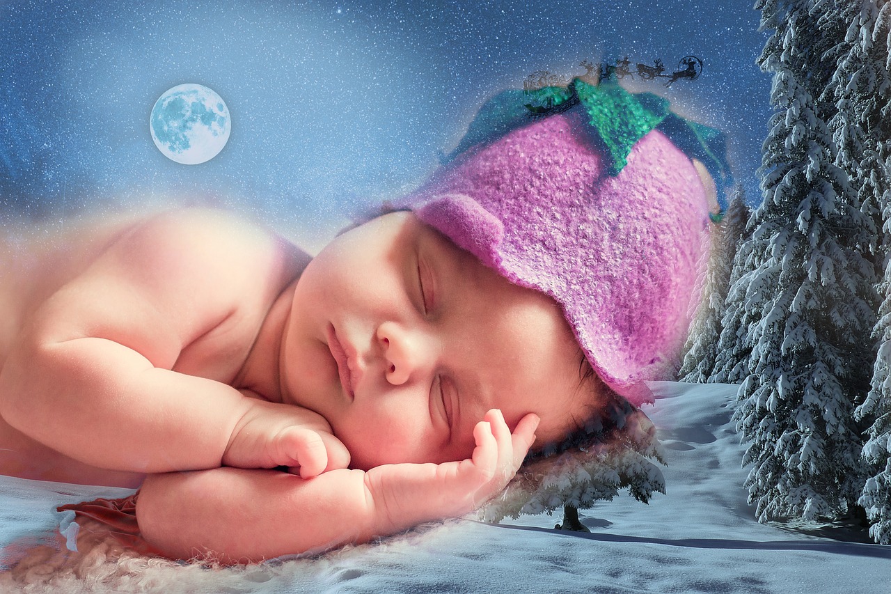 dreaming baby christmas free photo