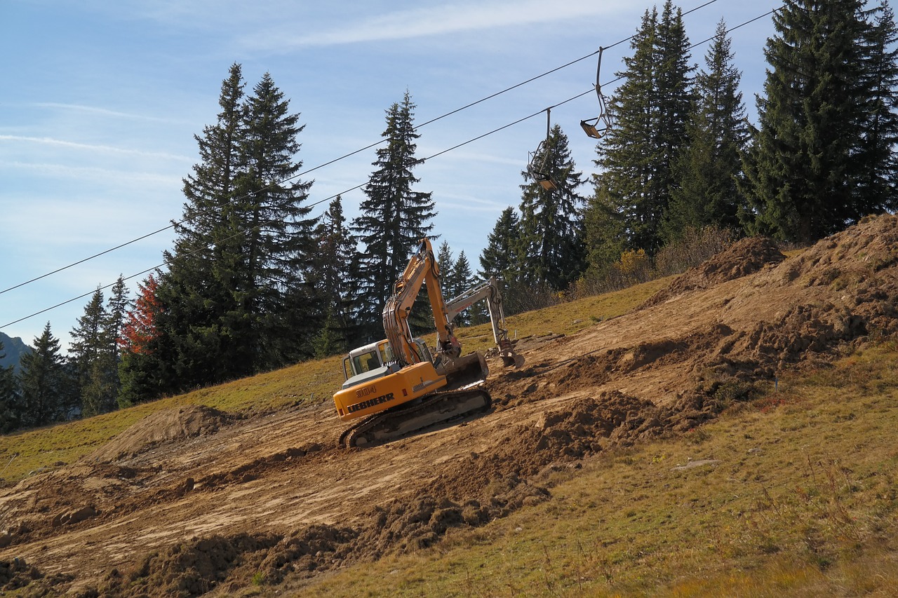 dredging excavators leveling free photo