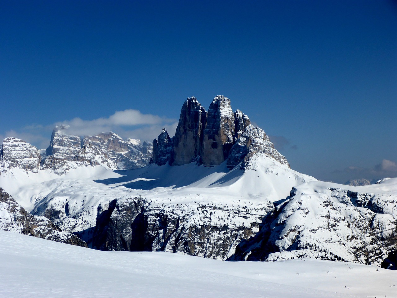 drei zinnen  winter  südtirol free photo