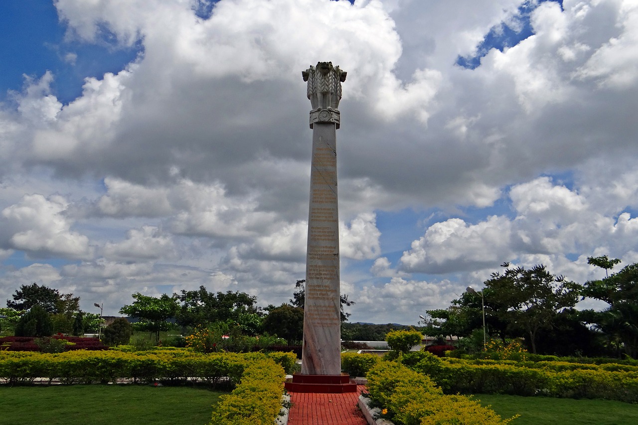 drepung gomang monastery ashoka pillar stratocumulus-clouds free photo