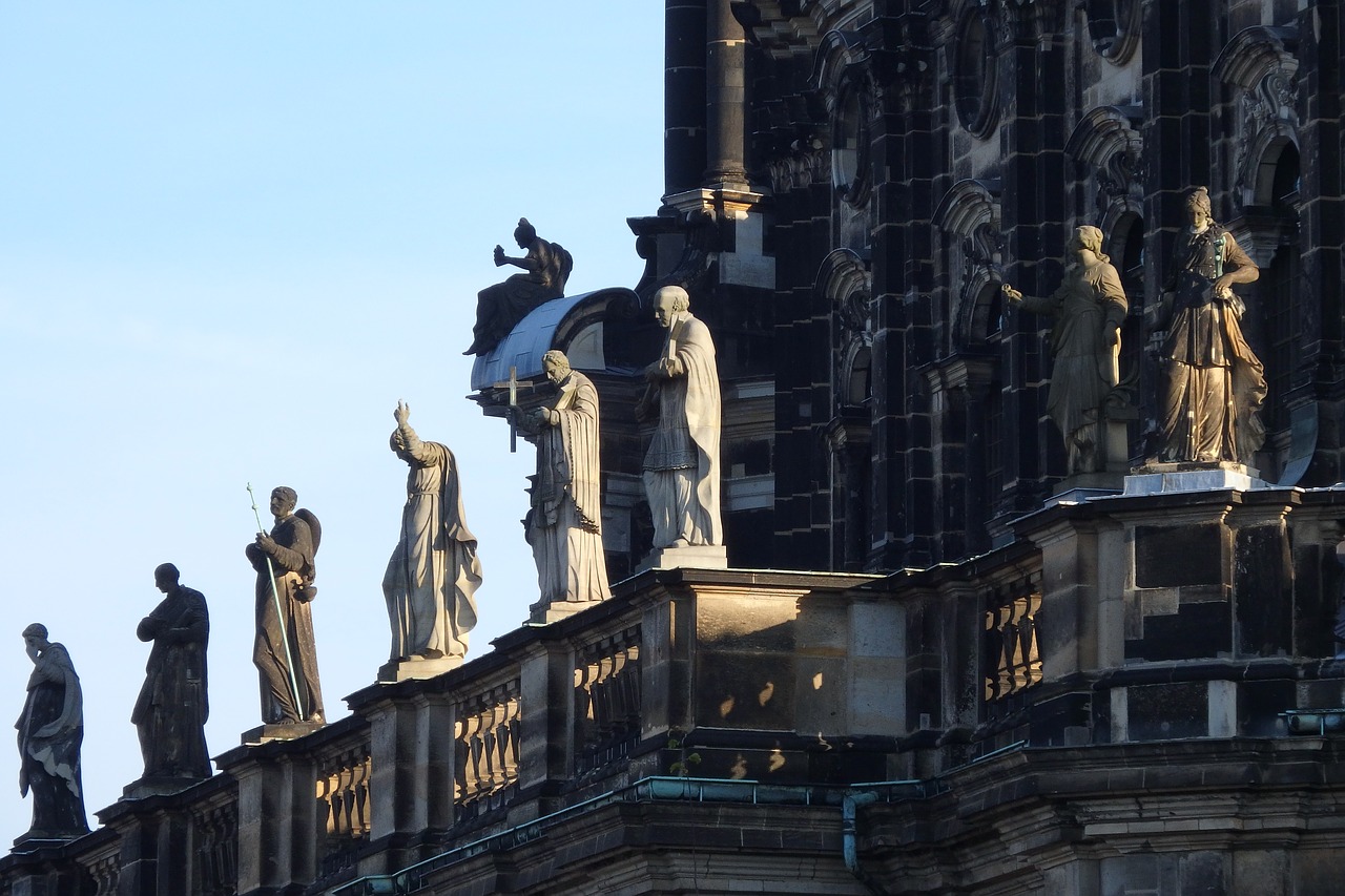dresden catholic hofkirche statues of the saints free photo