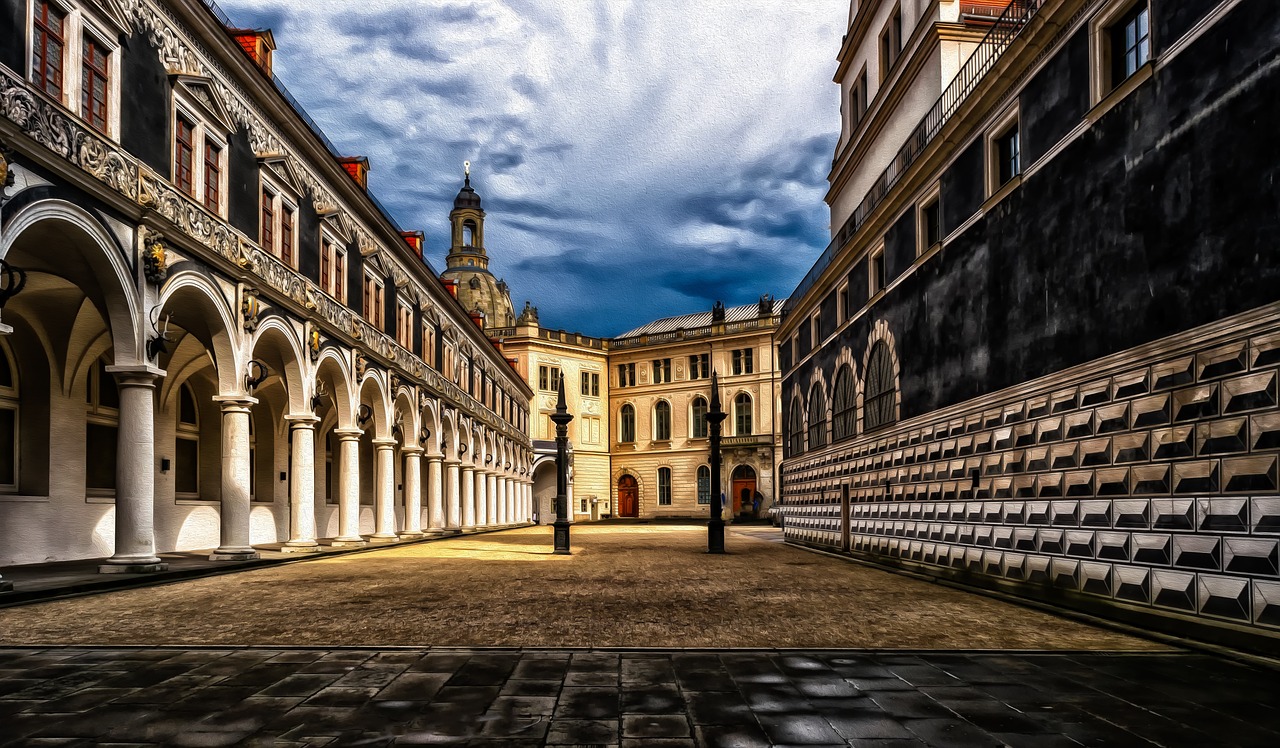 dresden castle courtyard free photo