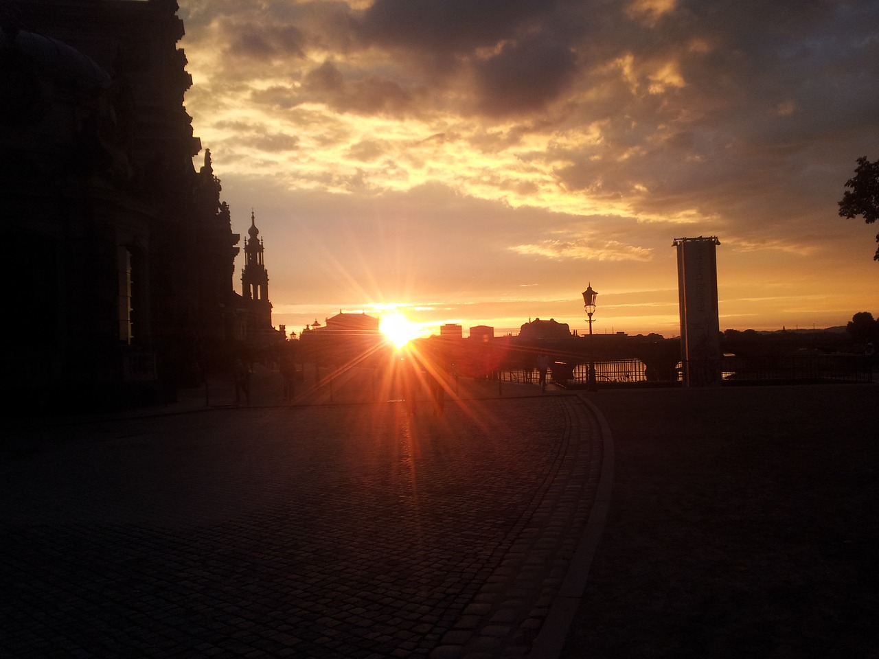 dresden evening sky sunset free photo