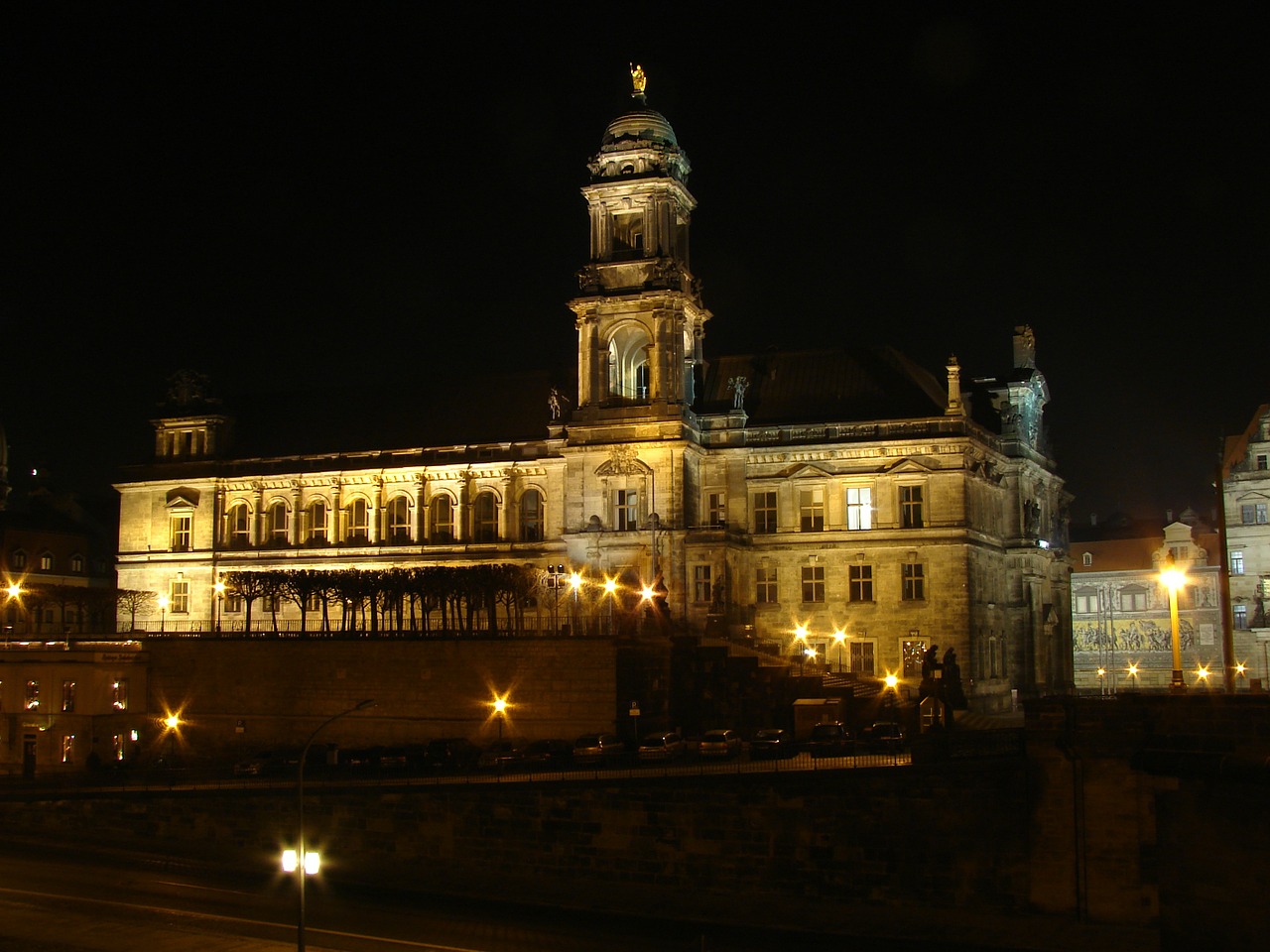 dresden night elbe free photo