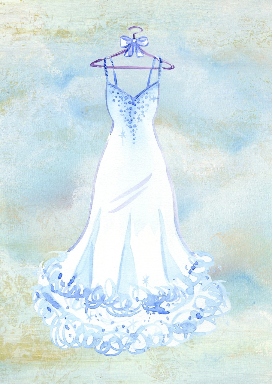 dress wedding watercolor free photo