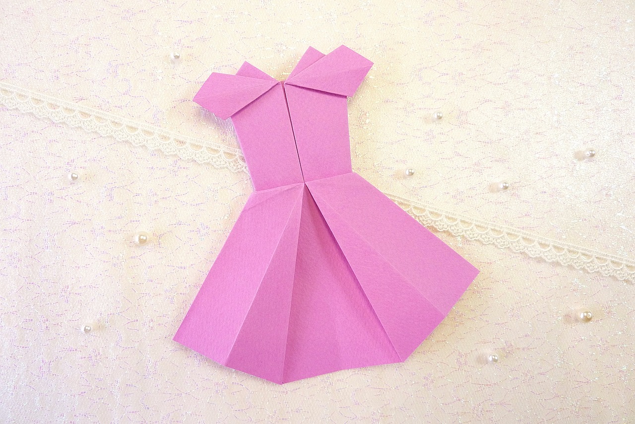 dress  origami  pink free photo