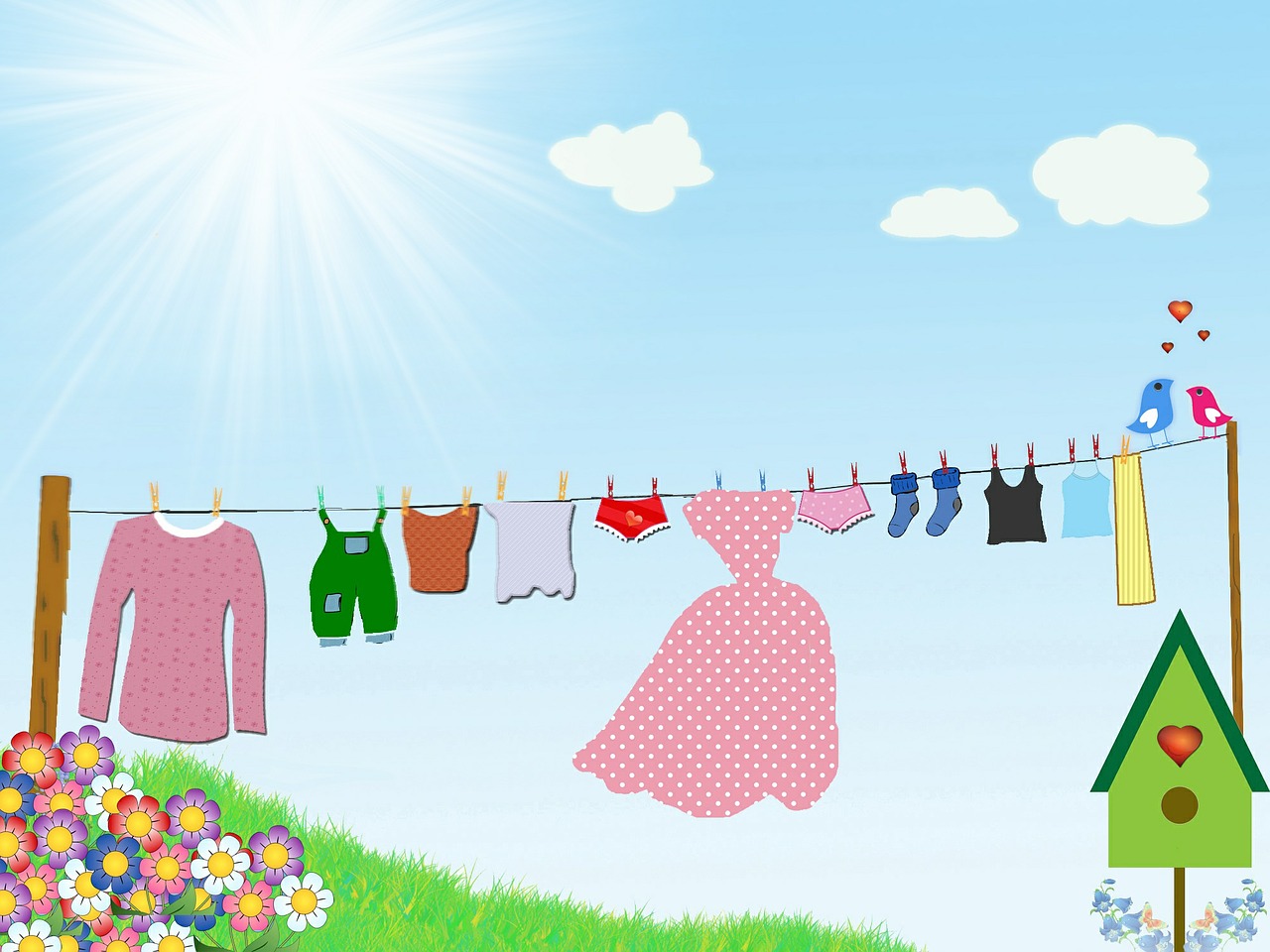 dress drying clothesline free photo