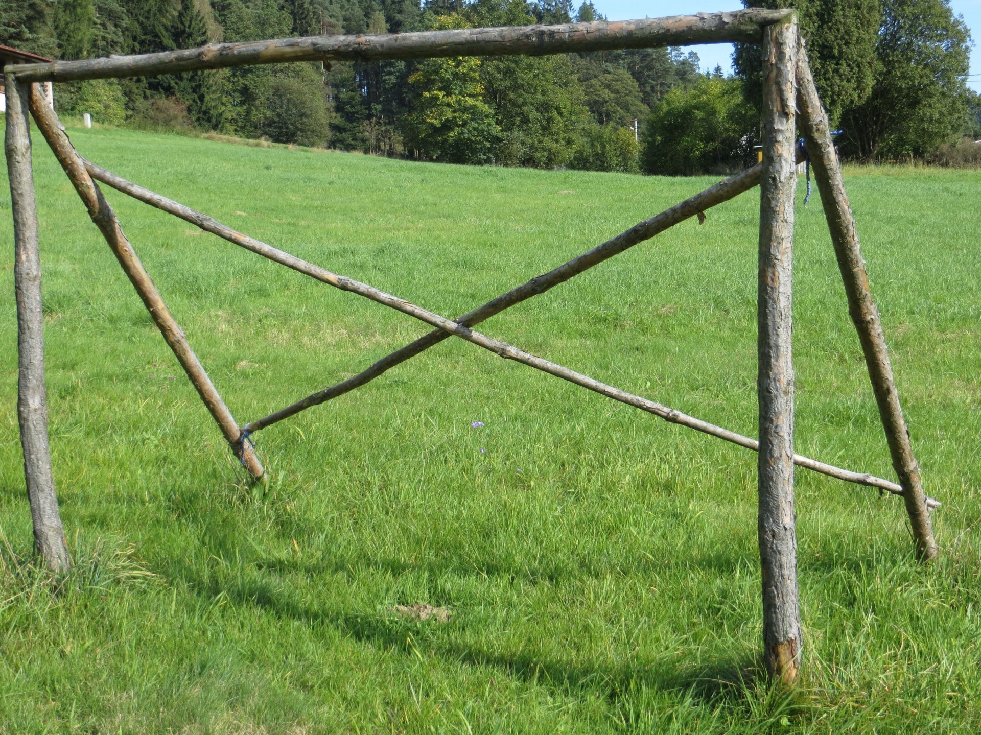 goal soccer wooden gates free photo