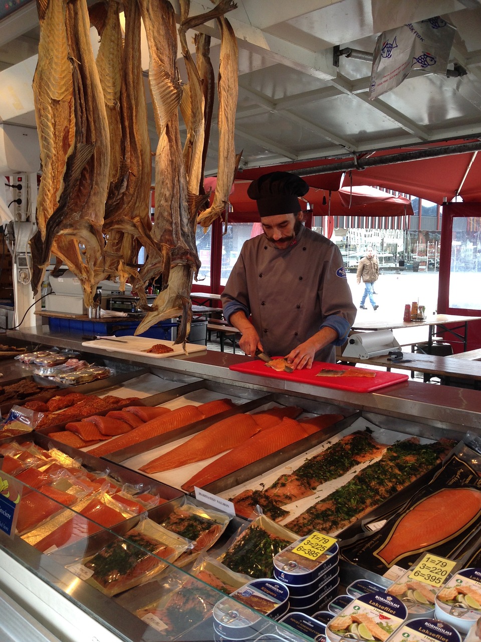 dried fish market salmon free photo