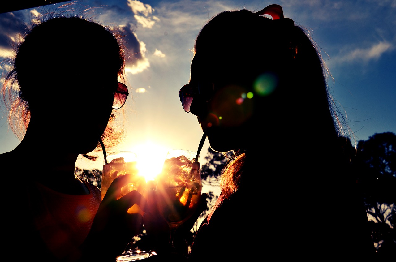 drink drinking straw evening sun free photo