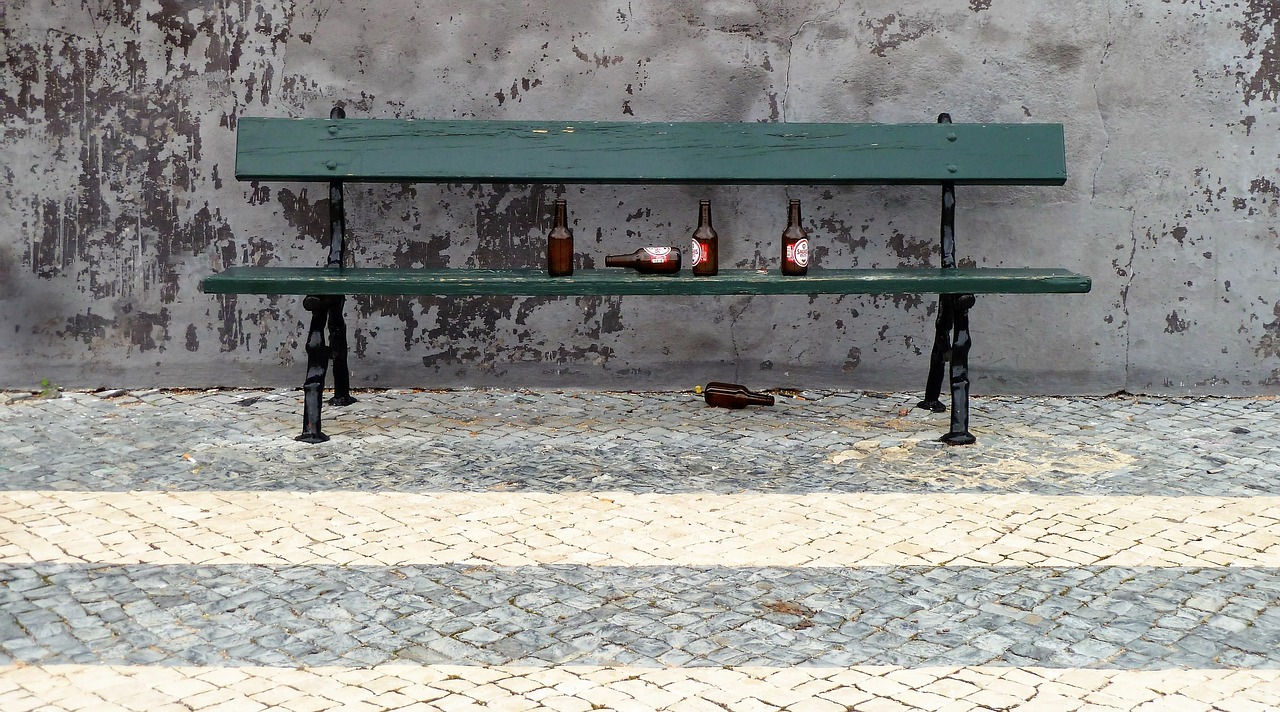 drink beer bench free photo