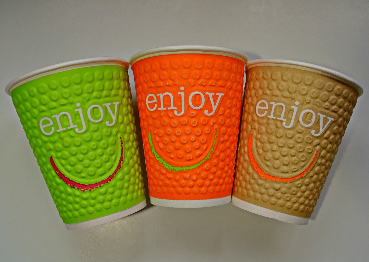 drinking cups cardboard smileys free photo