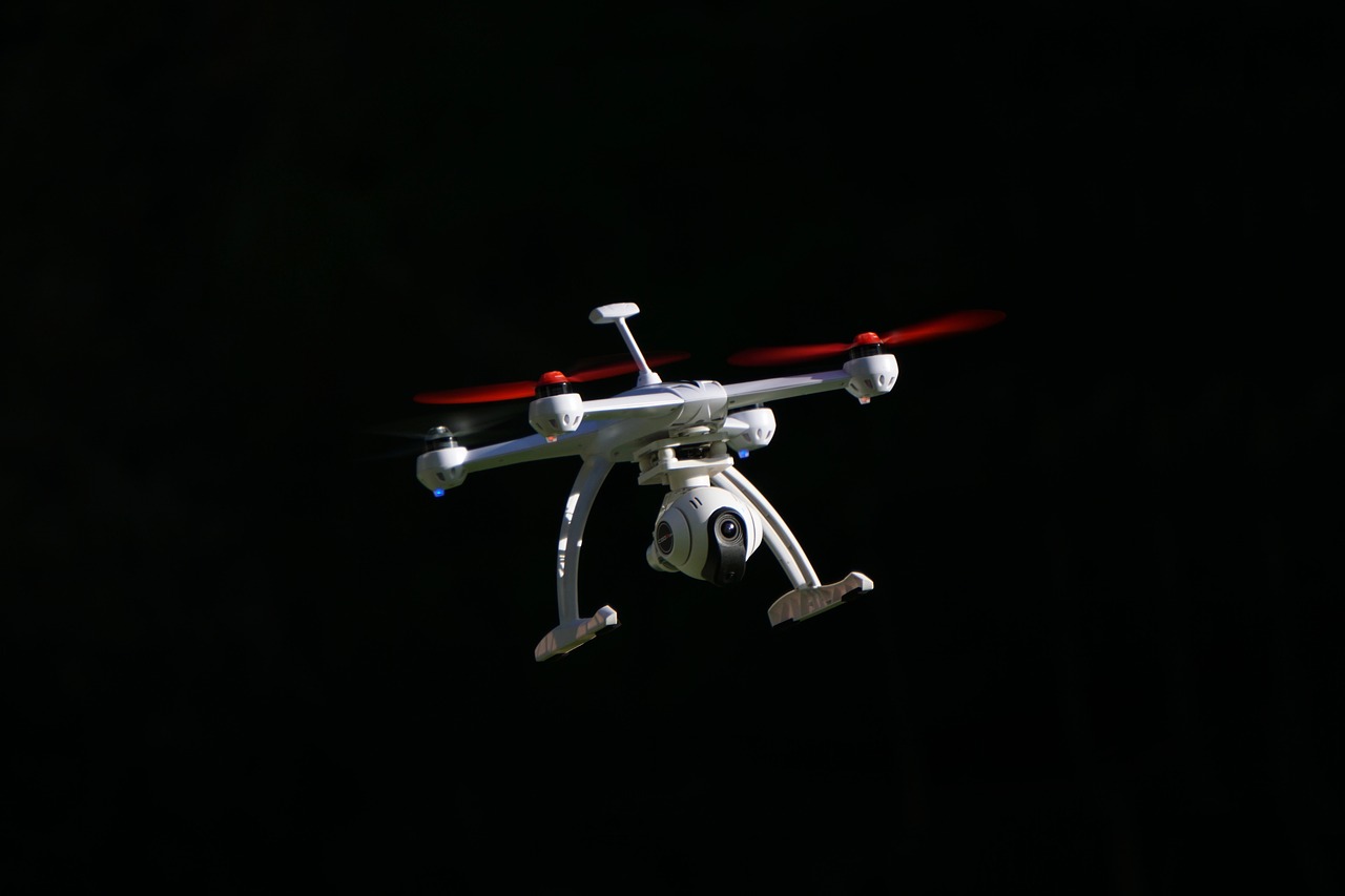 drone quadrocopter black background free photo