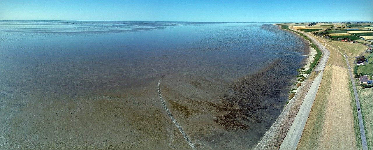 drone  wadden sea  panorama free photo