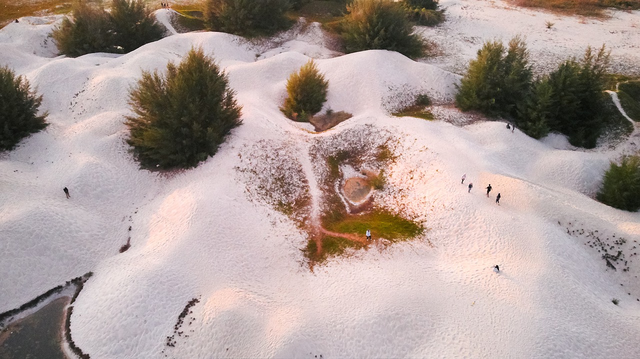 drone  aerial view  sand dunes free photo