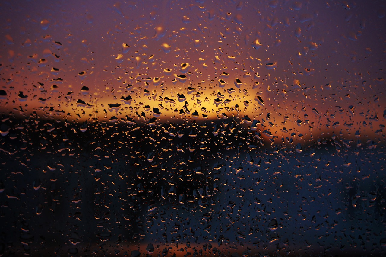 droplets sunset window free photo