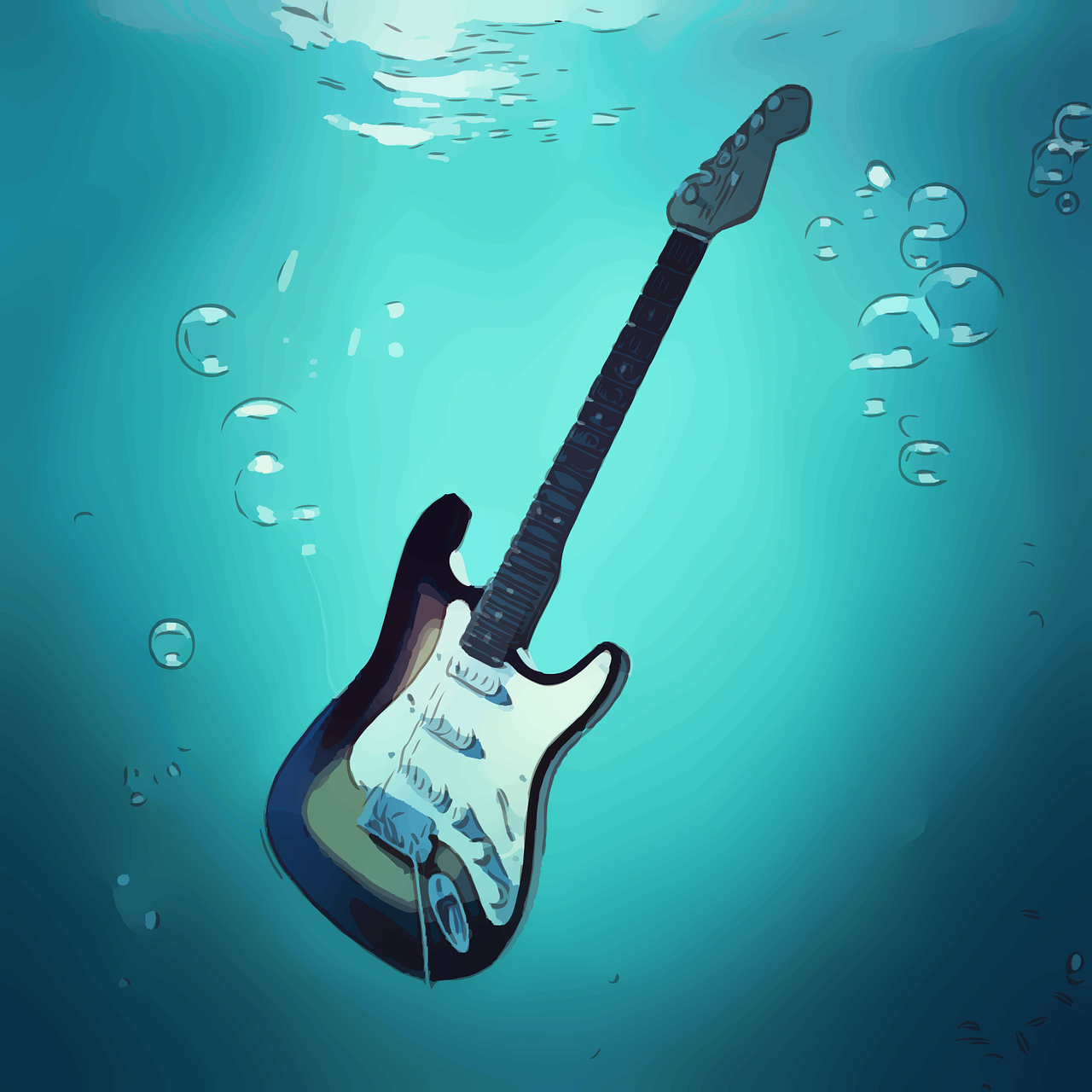 drowning in metal  music  guitar free photo