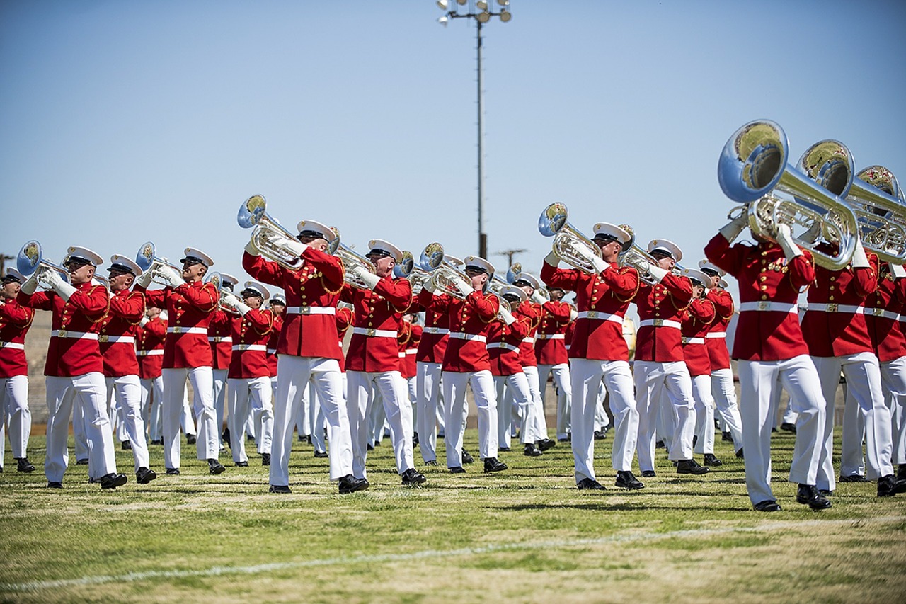 drum and bugle corps marines performance free photo