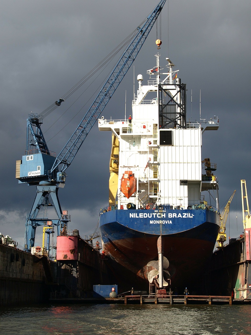 dry dock shipyard port free photo