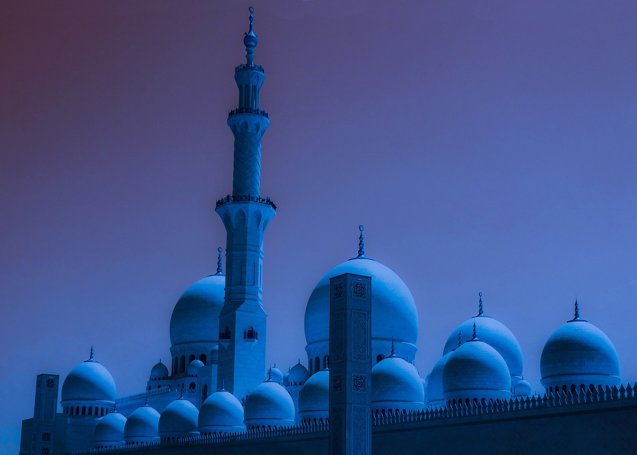 dubai mosque blue free photo