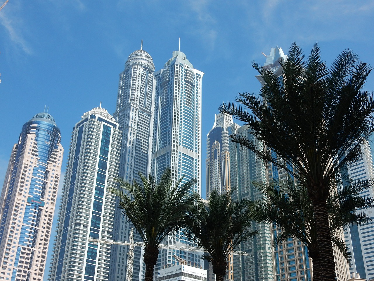 dubai marina skyscraper free photo