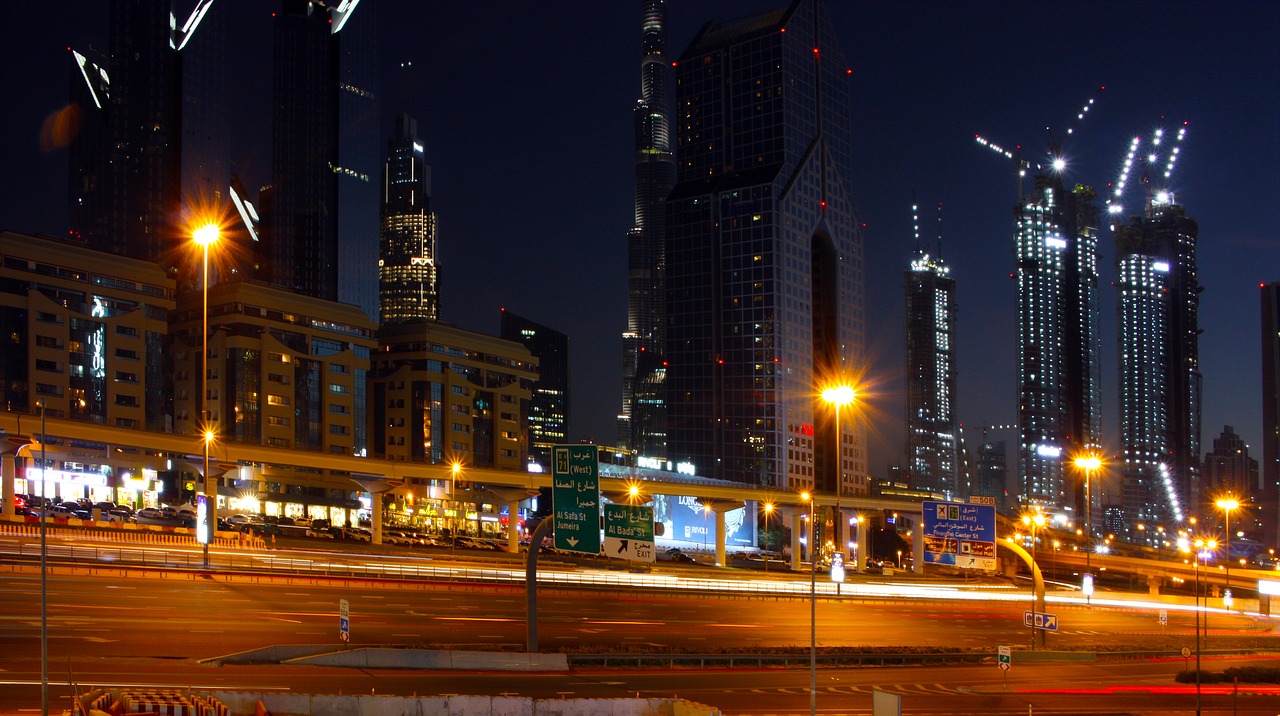 dubai sheikh zayed road street free photo