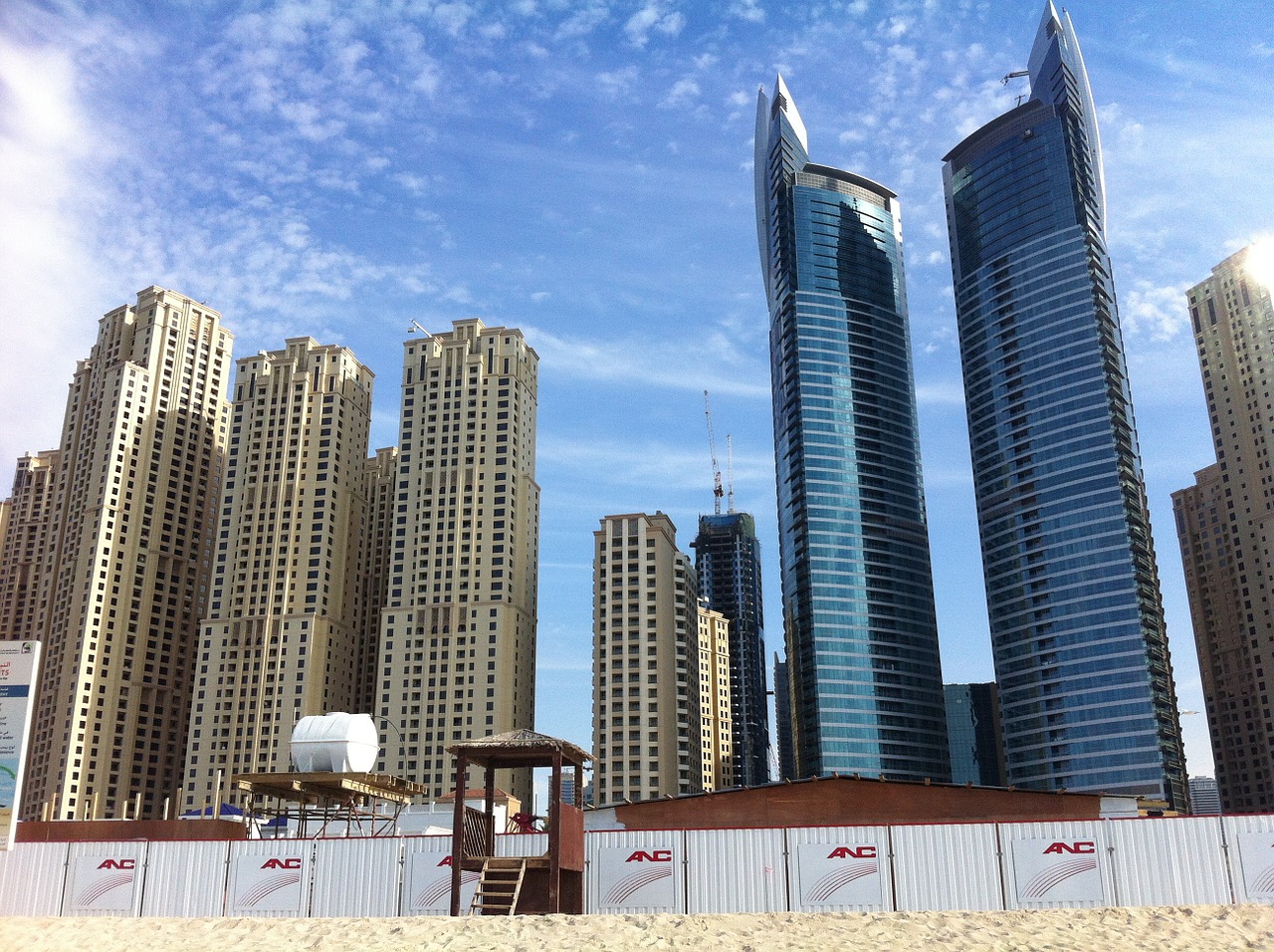 dubai jbr skyscrapers free photo