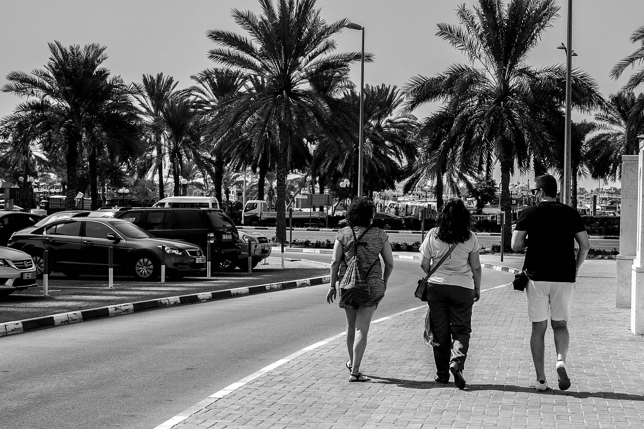 dubai people take a walk free photo