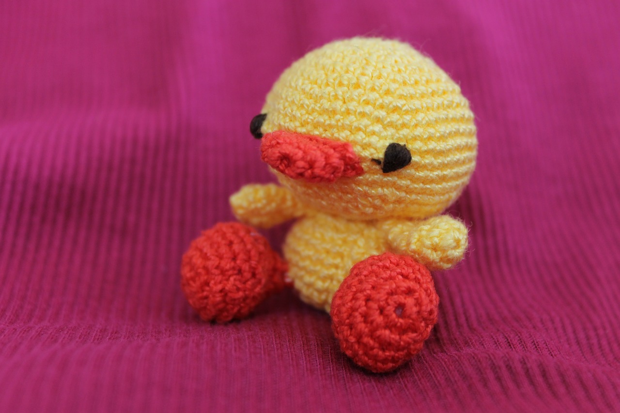 duck toy crochet free photo