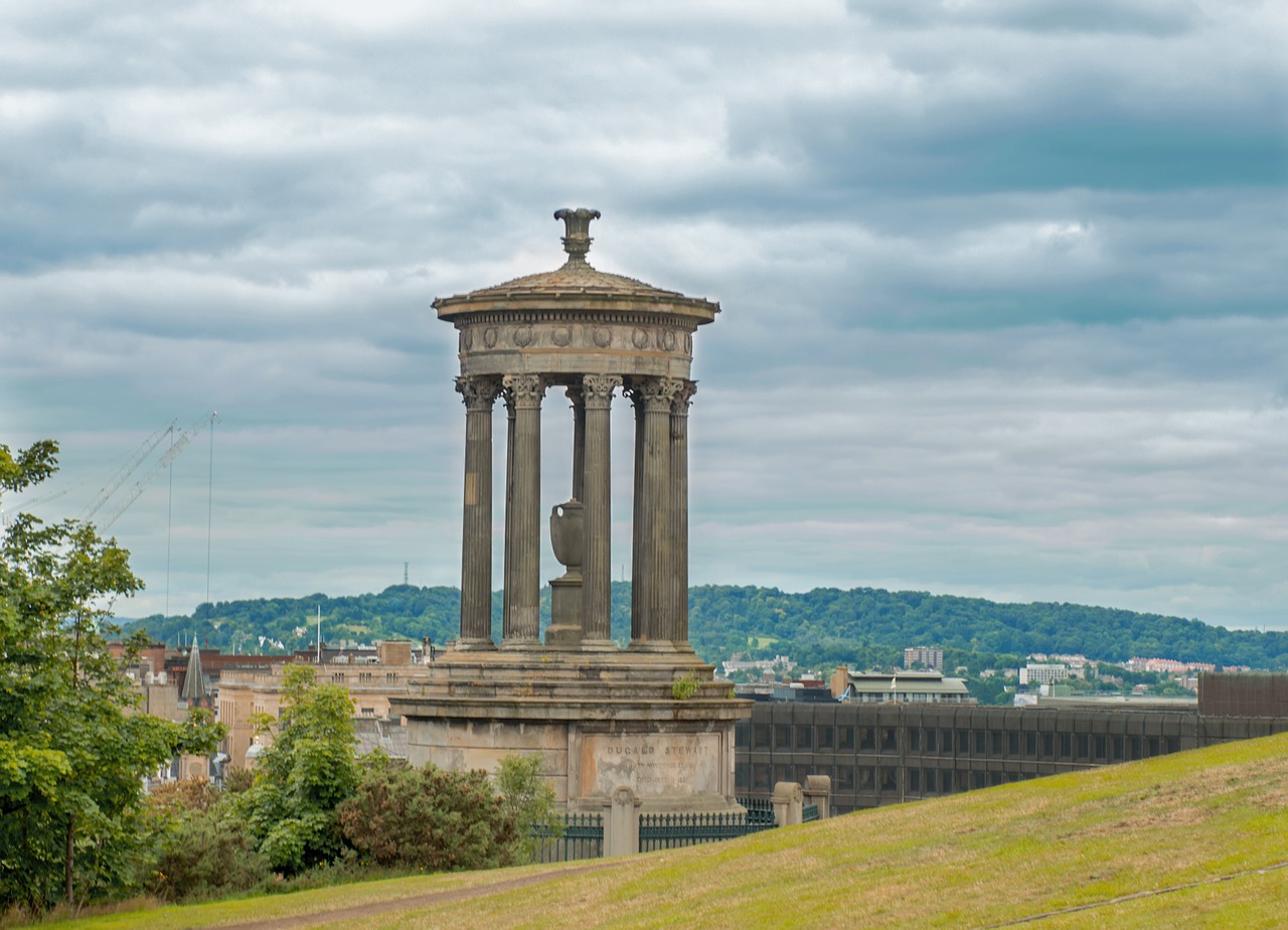 dugald stewart monument edinburgh hill free photo