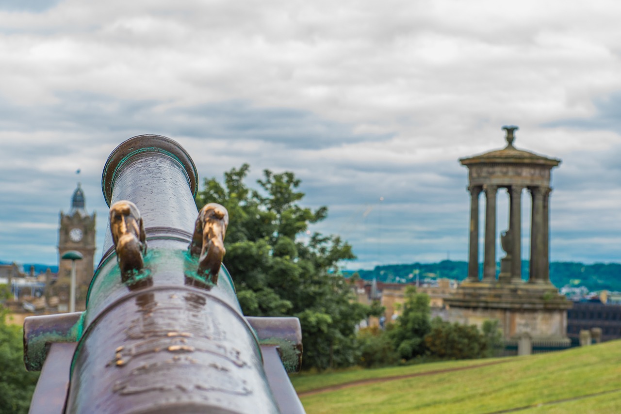 dugald stewart monument edinburgh hill free photo