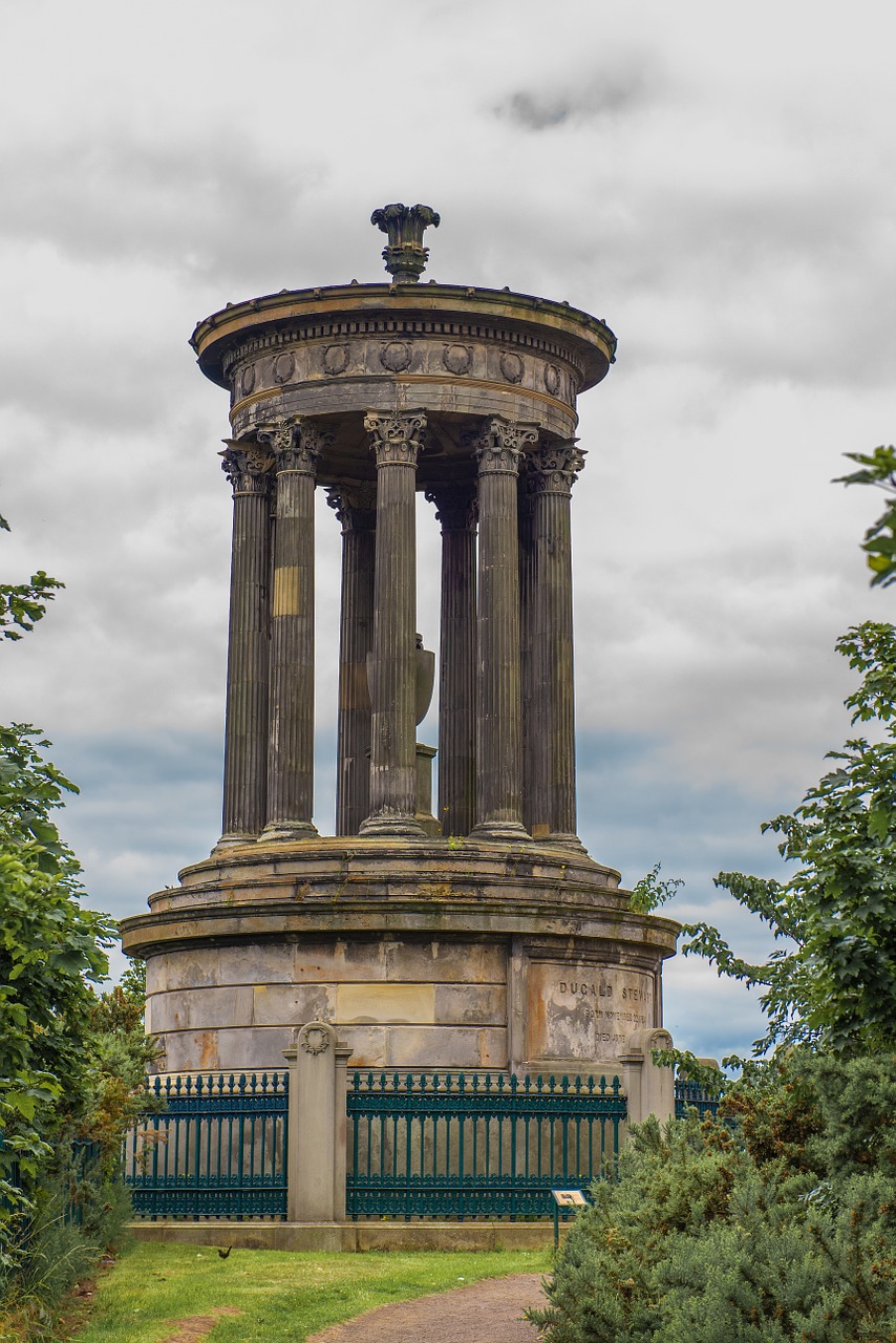dugald stewart monument edinburgh hill free photo