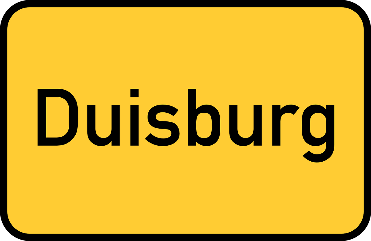 duisburg town sign city limits sign free photo