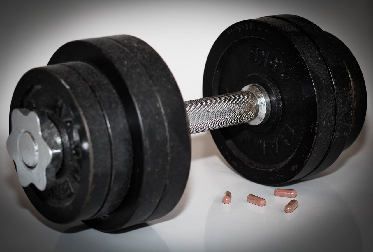 dumbbell weight lifting power sports free photo