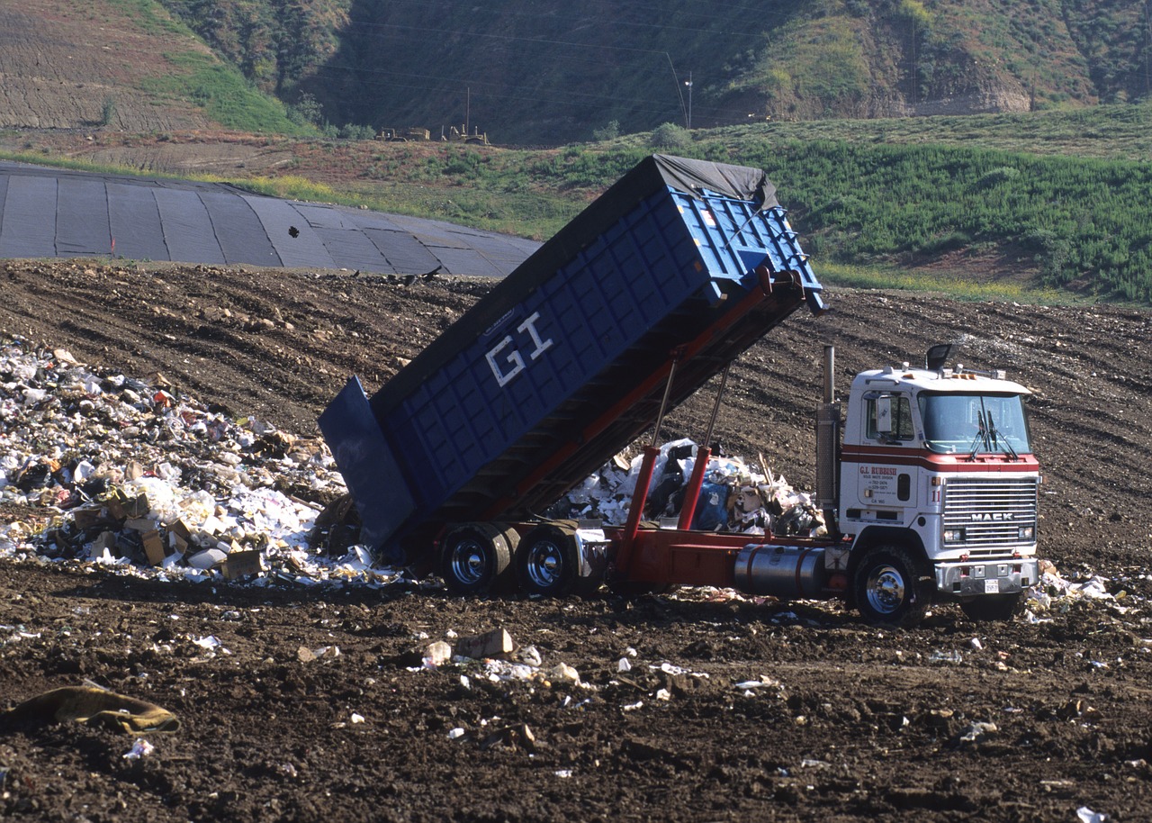dump truck landfill disposal free photo